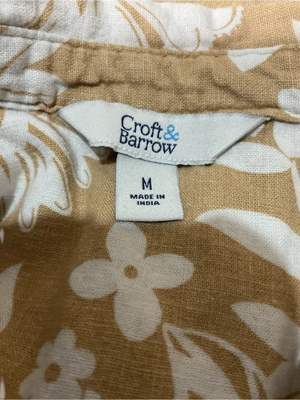 Croft & Barrow Linen Blend Floral Button Front Sleeveless Blouse Medium - Picture 5 of 6